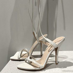 White Strappy Heels